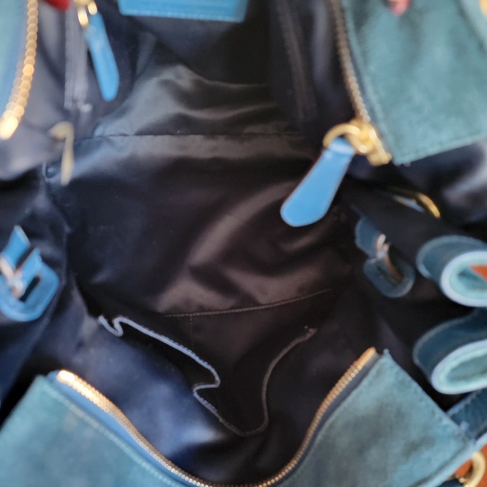 Coach F24689 Colette Tote Teal Blue Leather Suede Bag - Picture 13 of 15